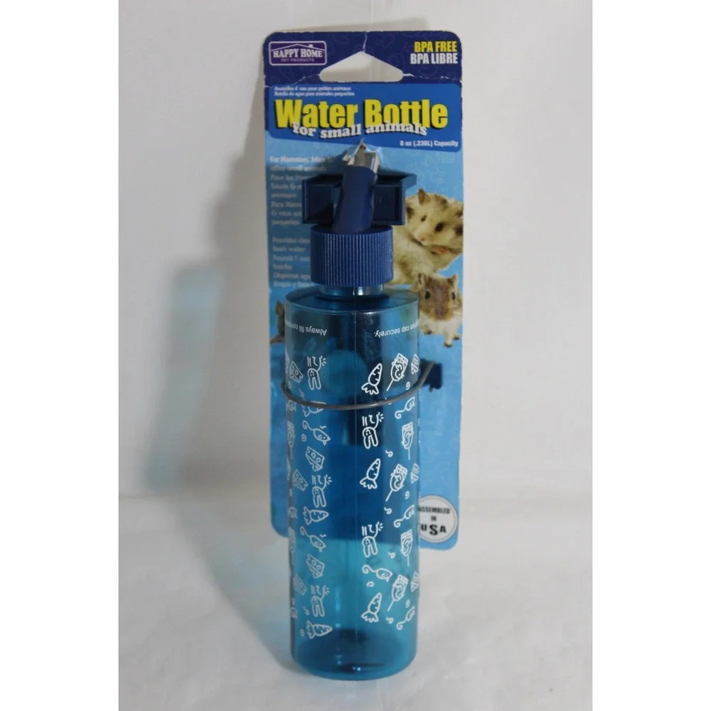 Happy Home Pet Water Bottle 8oz Hamsters Mice Rabbits Ferrets Small Animals NEW